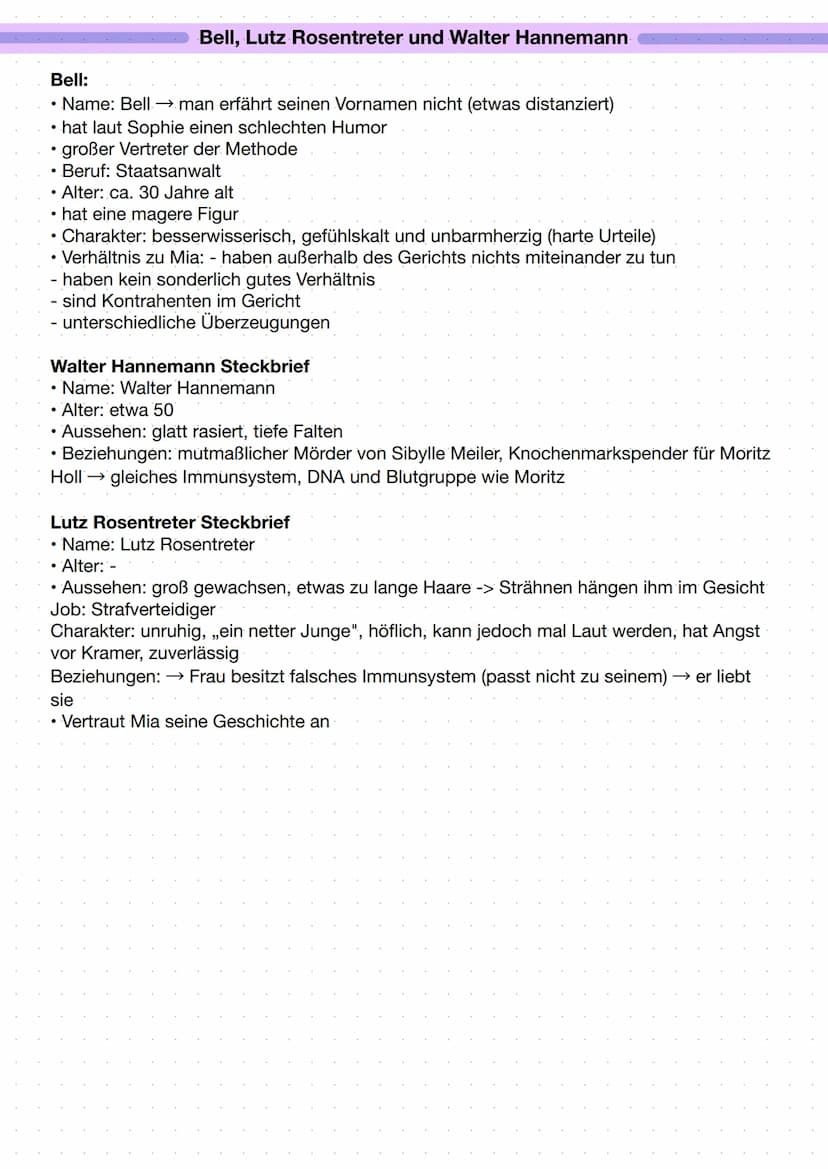 Allgemeines
Protagonistin
• 34 Jahre alt (S. 84)
erfolgreiche Biologin (S. 19)
• wohnt in einem Wächterhaus (S. 22), oberste Wohnung
• Morit