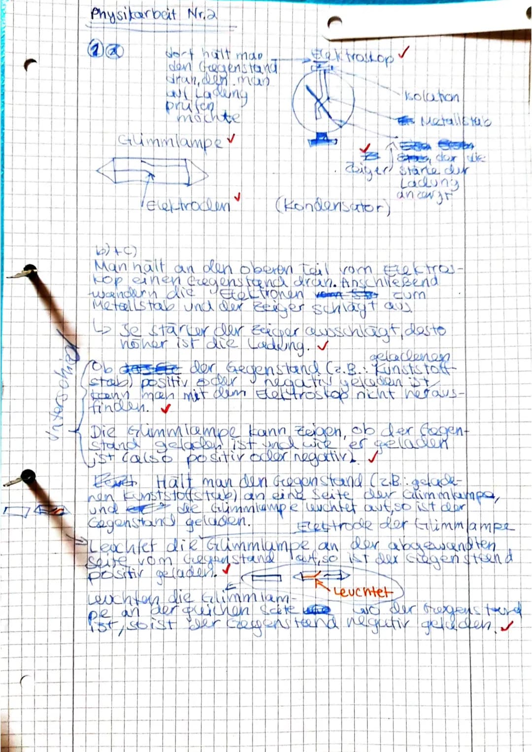 Physiktest 9.2
Aufgabe 1
Ergänze die Tabelle.
Physikalische Größe
Ladung
Stromstärka
Widerstand
Spannung
I
Klasse 9 G
Stelle deinen Lösungsw