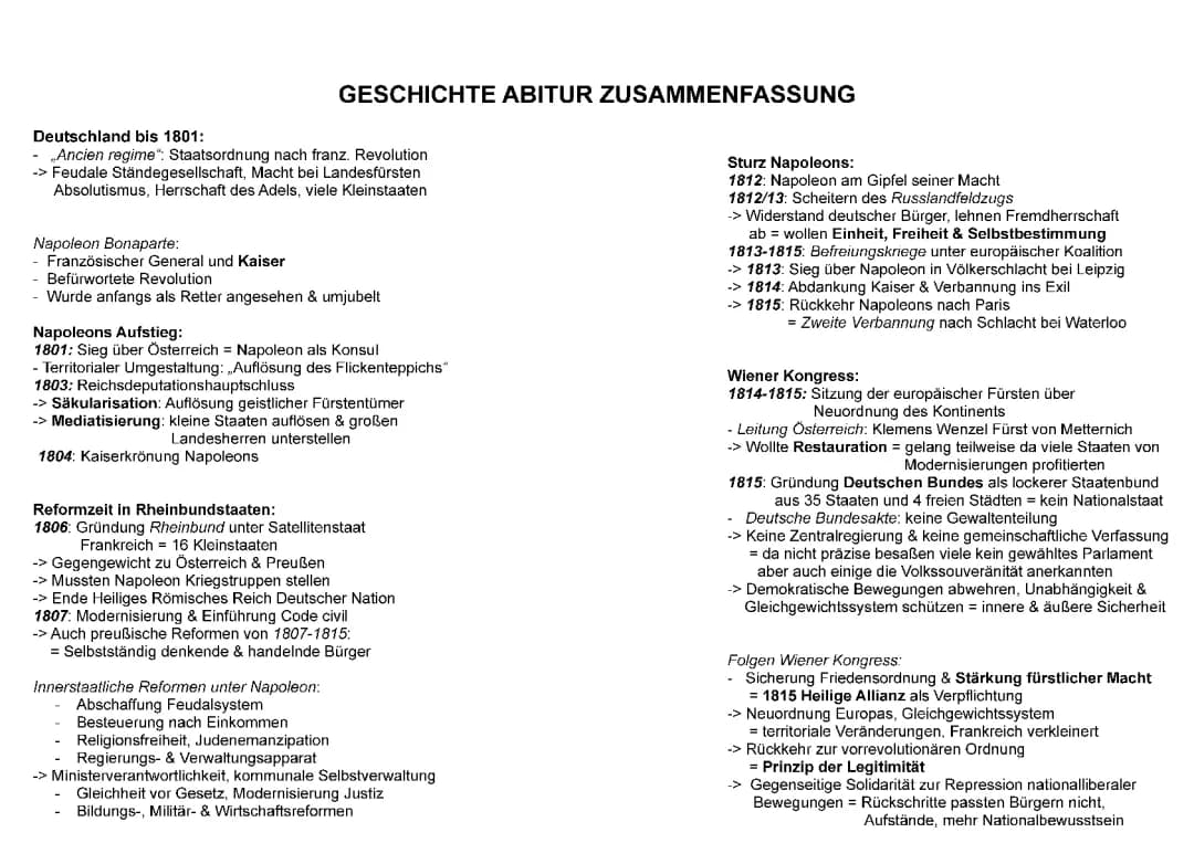 Geschichte Abitur Zusammenfassung & Aufgaben | PDF 2022-2024