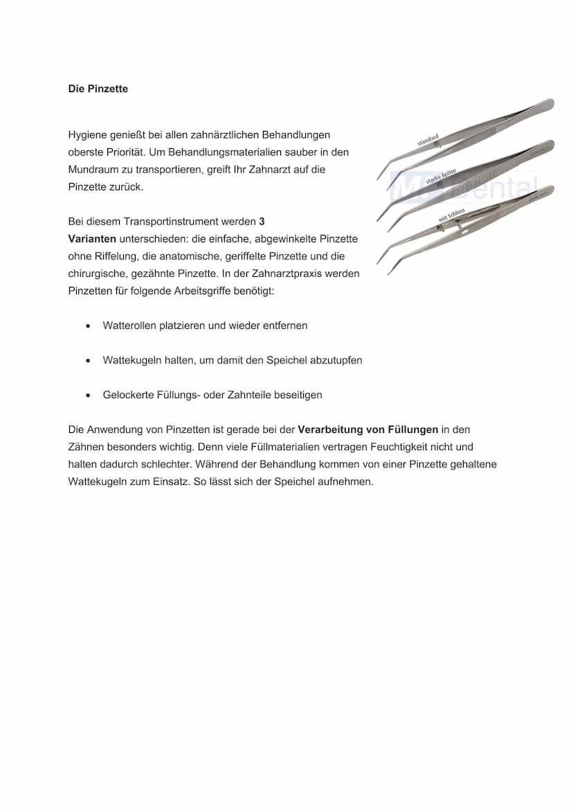Zahnarztinstrumente für die Untersuchung
Vor jeder Untersuchung wird das grundlegende Besteck für den Zahnarzt bereitgelegt.
Unentbehrlich f