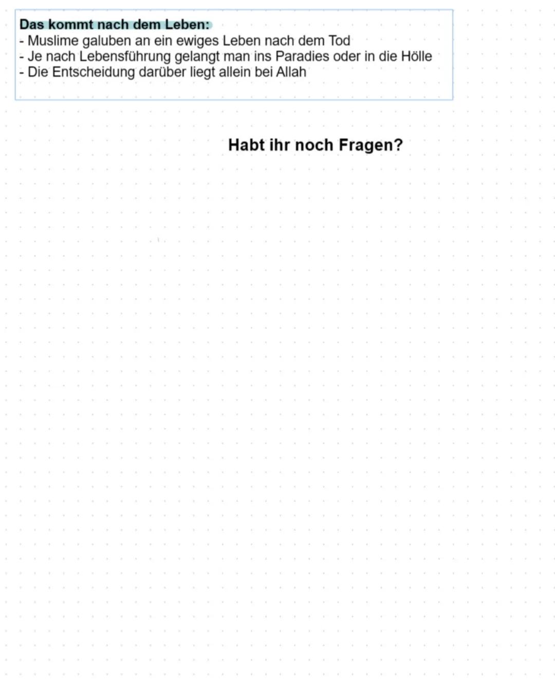 # Der Islam

Islam:
- Jüngste Weltreligion, von Propheten Mohammed vor ca.1.440 Jahren
gegründet.
- Gläubige beten zu Allah, dem einzigen Go