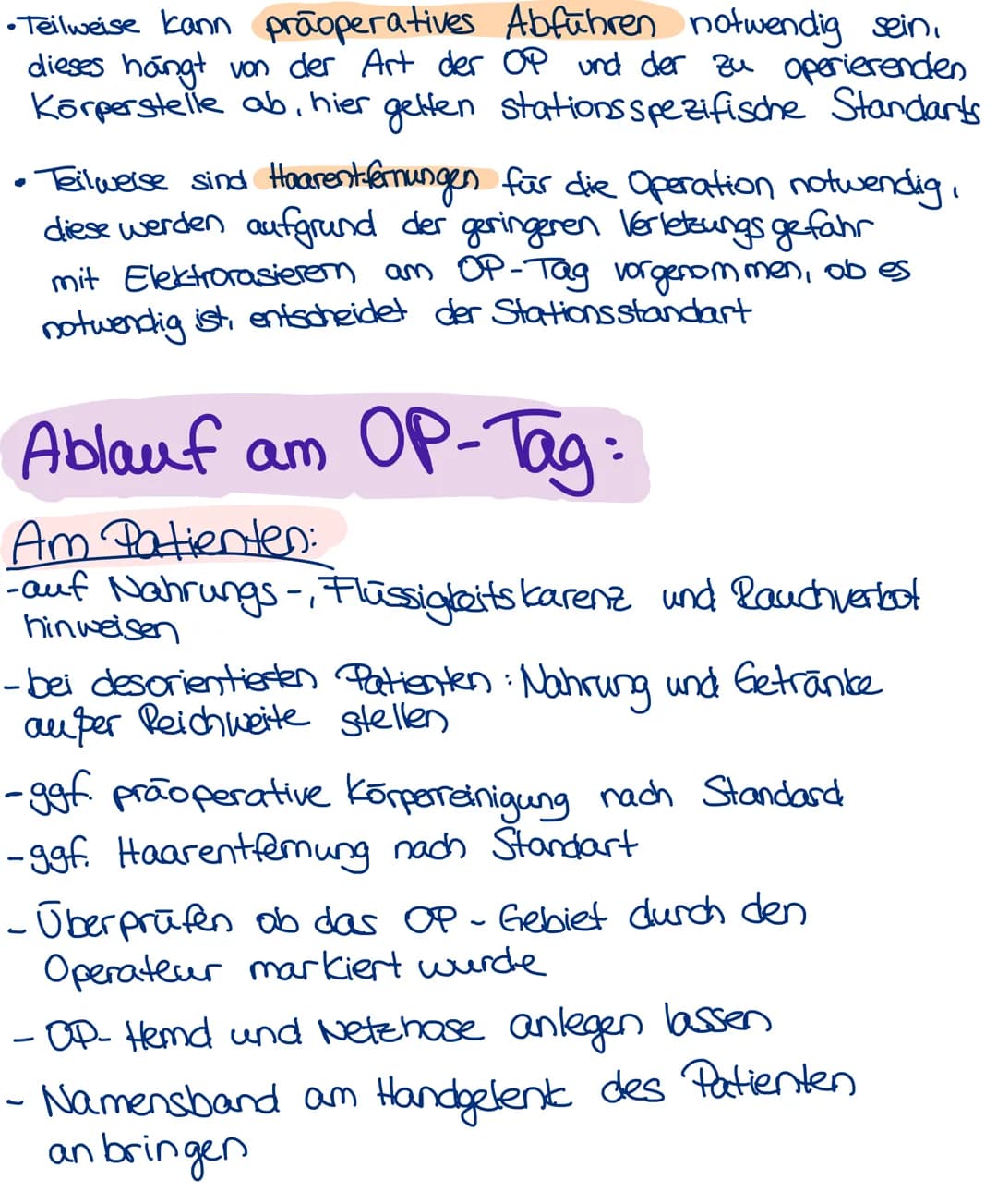 Pra/Postoperative Pflege
Praoperative Pflegema Phahmen
Allgemeines:
•Unter praoperativer Pflege versteht man die pflegerische Versorgung vor