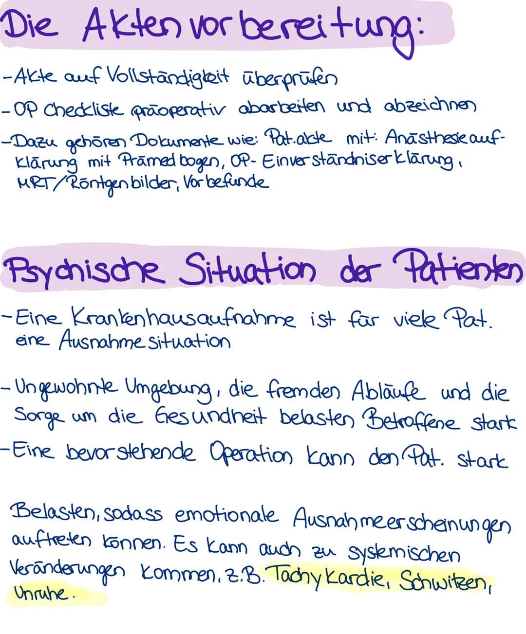 Pra/Postoperative Pflege
Praoperative Pflegema Phahmen
Allgemeines:
•Unter praoperativer Pflege versteht man die pflegerische Versorgung vor