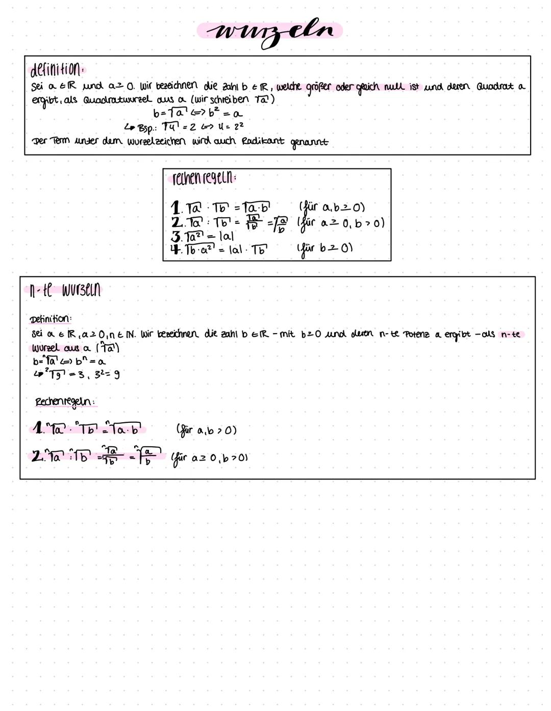Potenzen und Wurzeln verstehen