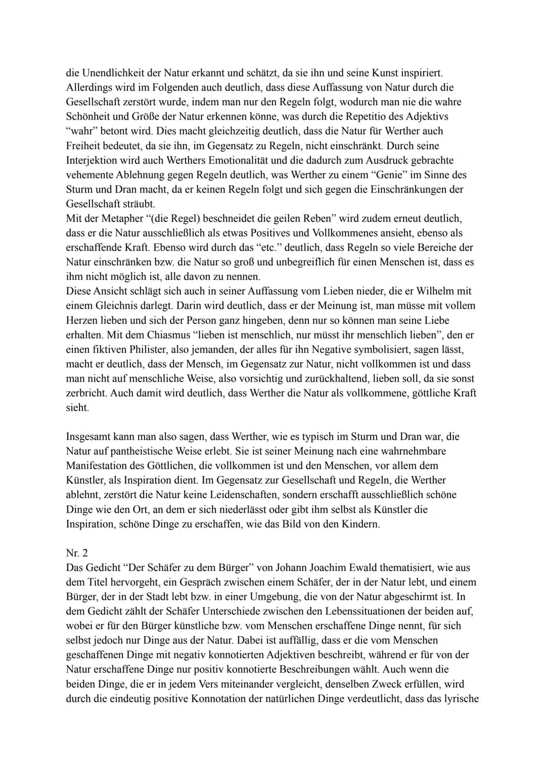 Analyse "Die Leiden des jungen Werthers"
Aufgabenstellung:
1. Analysieren und interpretieren Sie den Brief von 26. Mai 1771 hinsichtlich der