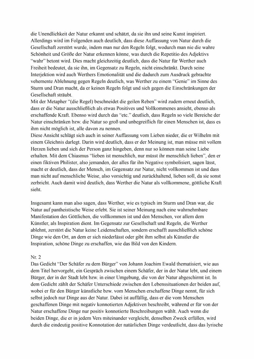 Analyse "Die Leiden des jungen Werthers"
Aufgabenstellung:
1. Analysieren und interpretieren Sie den Brief von 26. Mai 1771 hinsichtlich der
