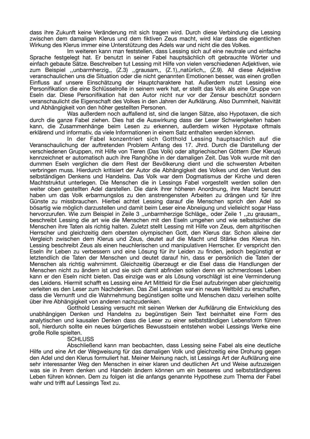 DEUTSCH - INTERPRETATION DER FABEL ,,DIE ESEL,, VON G.E. LESSING
EINLEITUNG
Die Fabel,,die Esel,, von dem deutschen Dichter der Aufklärung, 