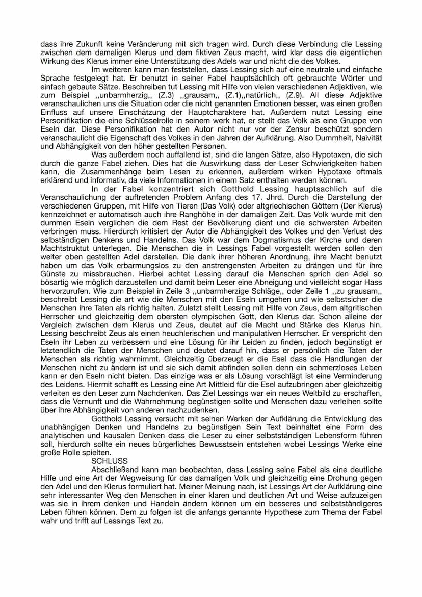 DEUTSCH - INTERPRETATION DER FABEL ,,DIE ESEL,, VON G.E. LESSING
EINLEITUNG
Die Fabel,,die Esel,, von dem deutschen Dichter der Aufklärung, 