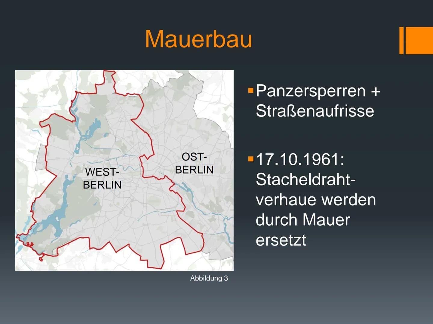 38
Mauerbau 1961
eine Präsentation von
Geschichte Q3 -
22.11.2021
Abbildung 1
Eckdaten
Gründe für den
Mauerbau
(Jahr des)
Mauerbau(s)
Reakti