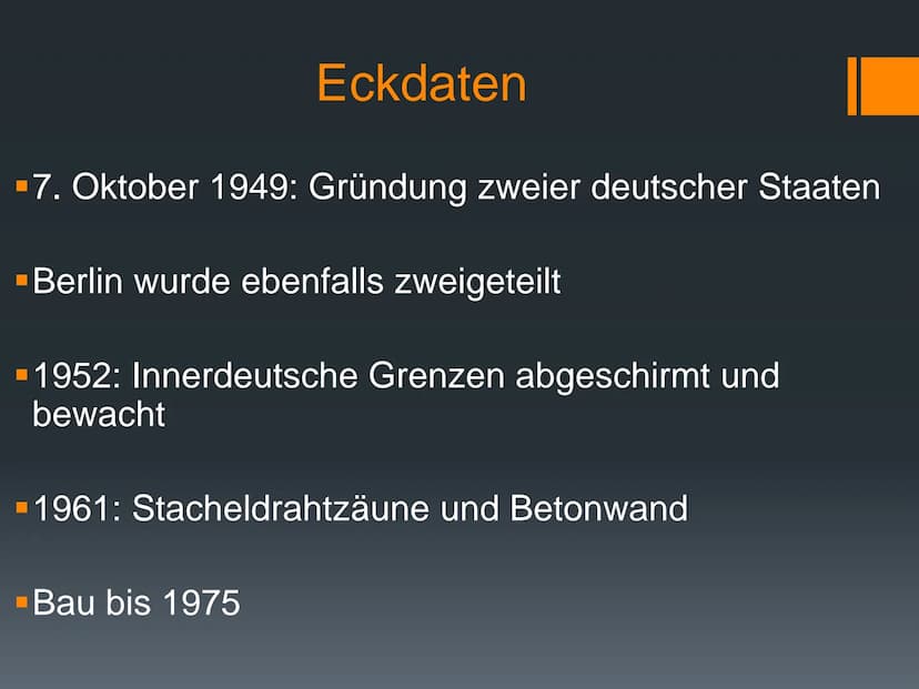 38
Mauerbau 1961
eine Präsentation von
Geschichte Q3 -
22.11.2021
Abbildung 1
Eckdaten
Gründe für den
Mauerbau
(Jahr des)
Mauerbau(s)
Reakti