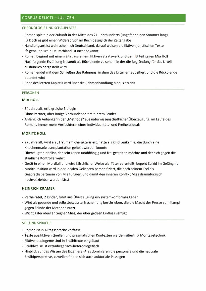 CORPUS DELICTI - JULI ZEH
SCHNELLÜBERSICHT
LEBEN JULI ZEHS UND DER ZEITGESCHICHTLICHE HINTERGRUND
- Juli Zeh wurde 1974 in Bonn geboren. Sie