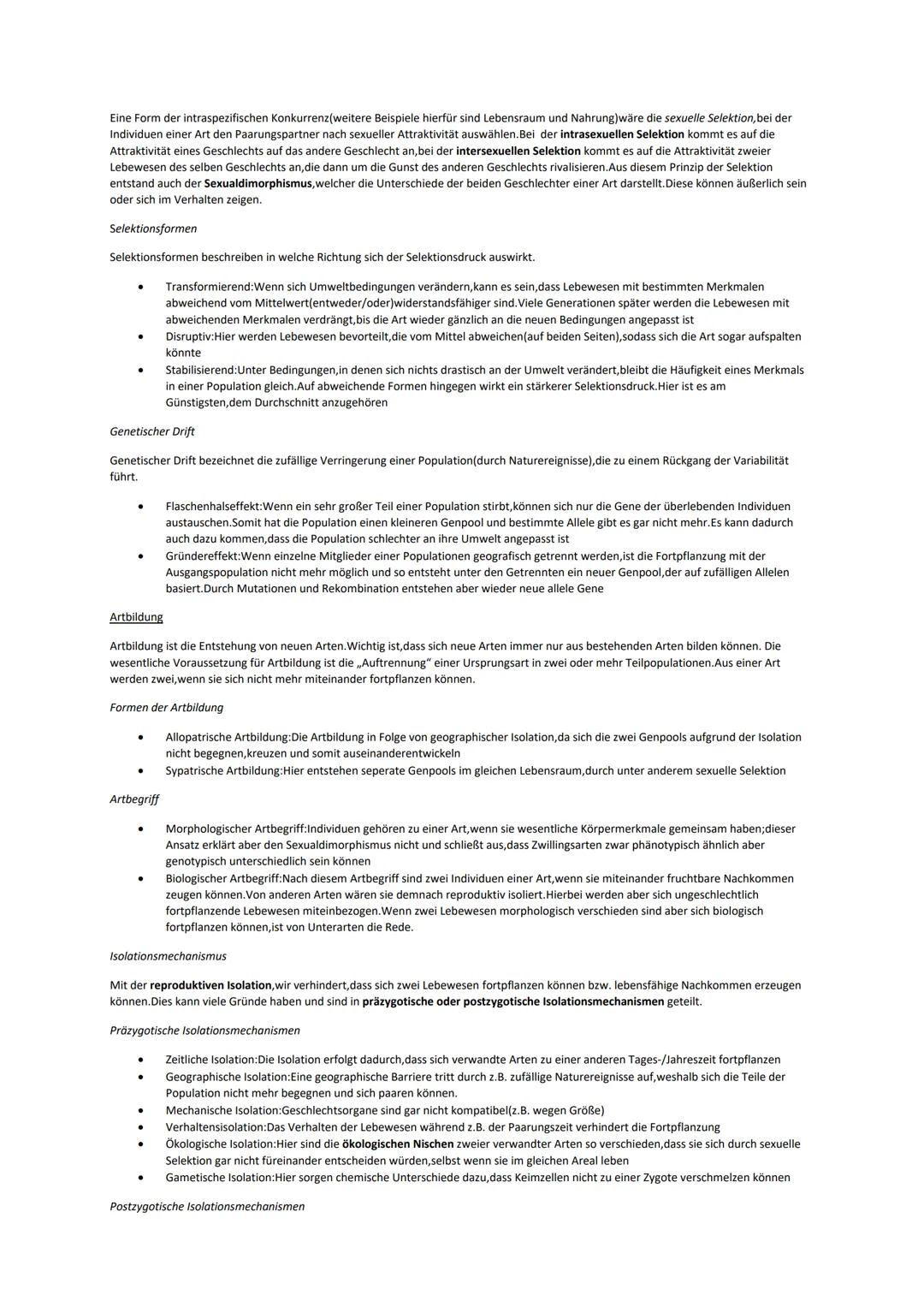 # Lernzettel K2.2:Evolution

Evolutionstheorie

Die verschiedenen Evolutionstheorien beschäftigen sich mit der Frage, wie bestimmte Arten ei