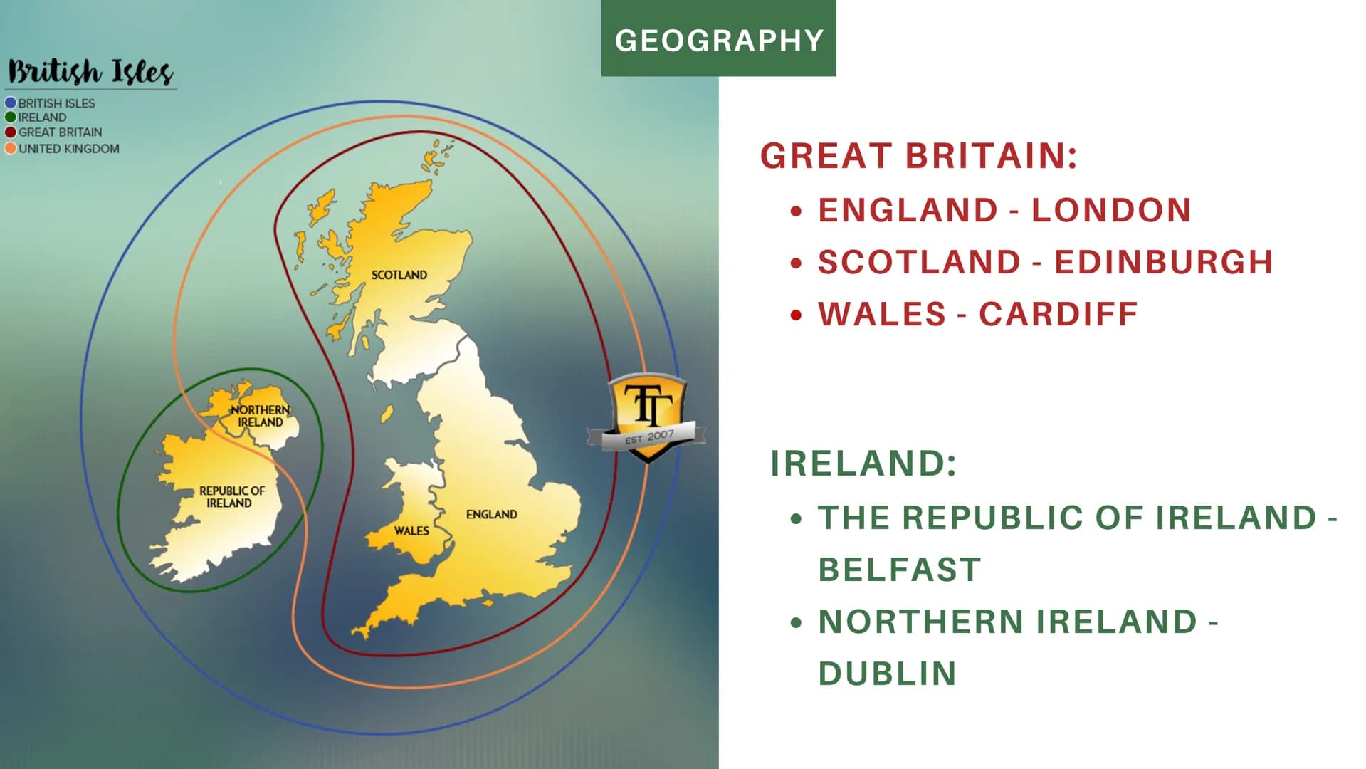 British
Isles WHATS
COMING
UP?
1. General facts
2. Geography
3. The Problem
of Ireland What
are the
British
Isles
GROUP OF ISLANDS:
consisti