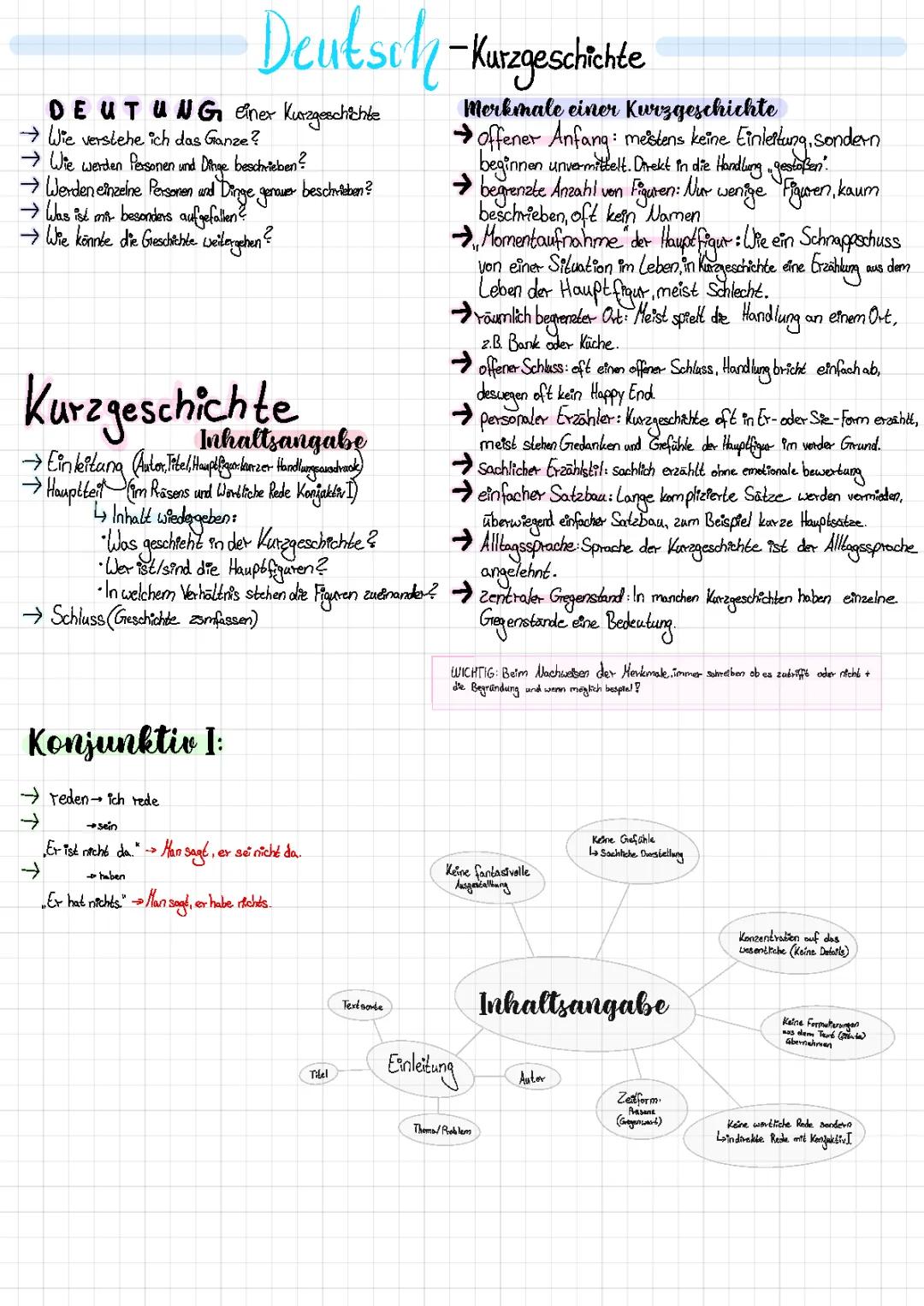 Inhaltsangabe Kurzgeschichten 