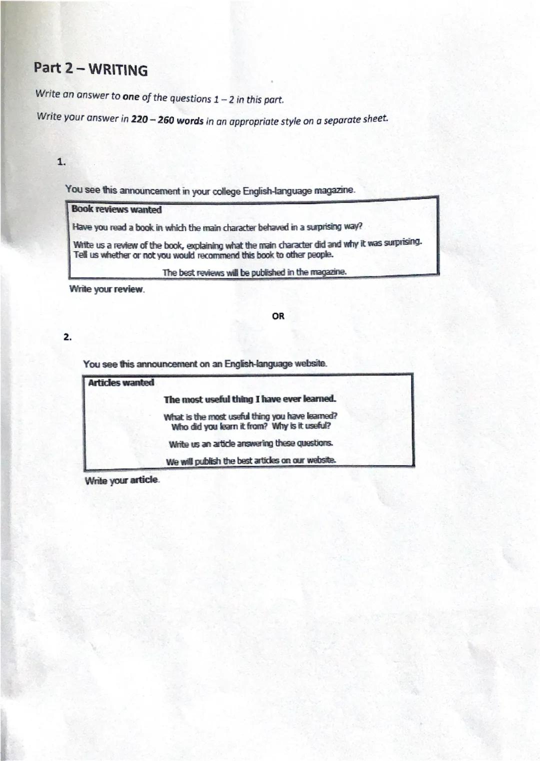 Cambridge Exam - Q2
M. Hodgkiss
17 March 2025
Zeitvorgabe: 90 Minuten
Hilfsmittel: keine
Student's name: Katharina Steinmitk
Points:
Part 1 
