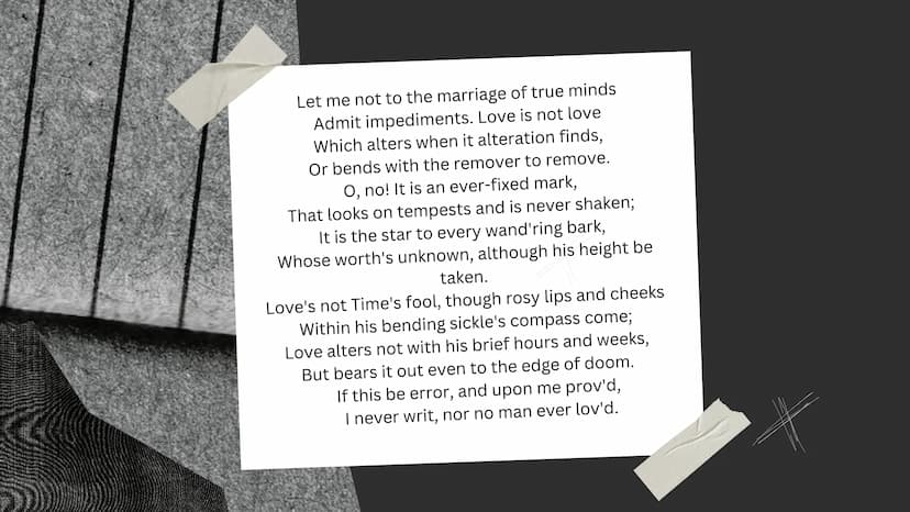 MAYA RUDOLPH
LISA BUERGER
*
+
SHAKESPEARE
Sonnet 116 03
04
05
07
10
ÜBERBLICK
Shakespeare | topics
Background to the Sonnet 116
Sonnet 116
A