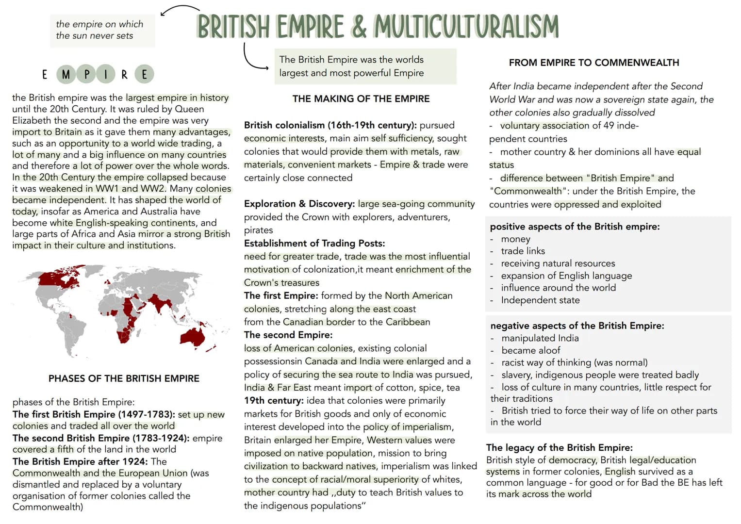 
<h2 id="thebritishempire">The British Empire</h2>
<p>The British Empire was the largest and most powerful empire in history until the 20th 