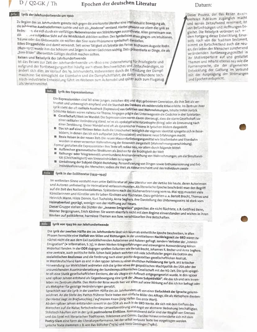 LYRIK ANALYSE
• Einleitung
• Einleitungssatz (Autor, Titel & Gattung, Entstehungszeit, Epoche)
• Formulierung des Themas (Sehnsucht, verlust