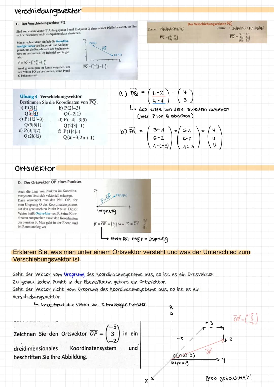 Definition
Alle (Verschiebungs-) Pfeile der Ebene oder des Raums, die die gleiche Länge und die gleiche Richtung
haben, werden zu einer Pfei