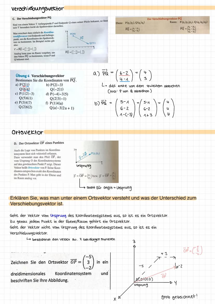 Definition
Alle (Verschiebungs-) Pfeile der Ebene oder des Raums, die die gleiche Länge und die gleiche Richtung
haben, werden zu einer Pfei