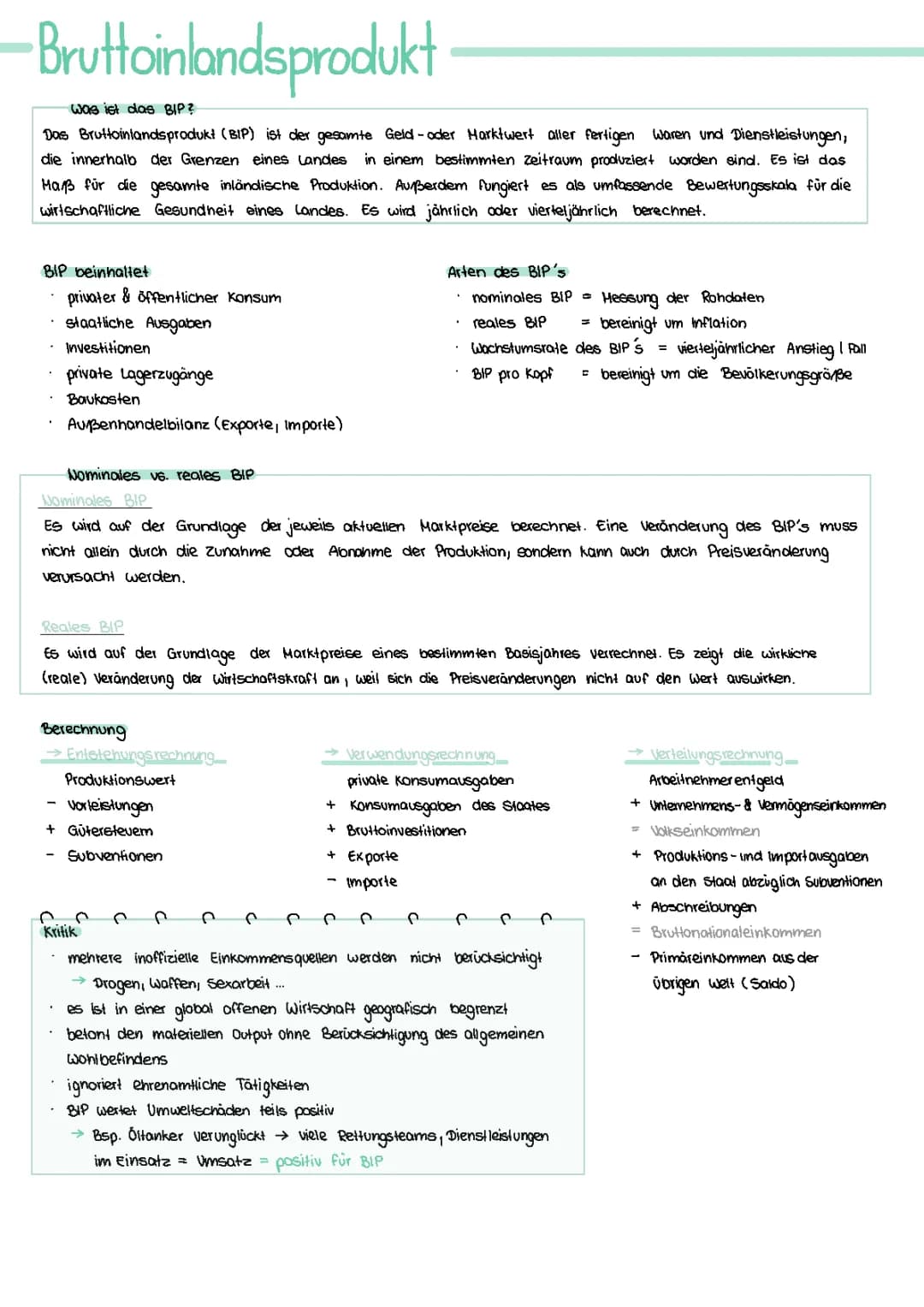 Bruttoinlandsprodukt 