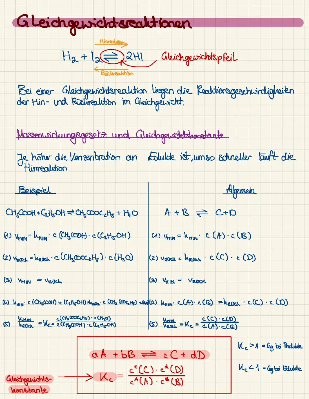 Gleichgewichtsreaktionen