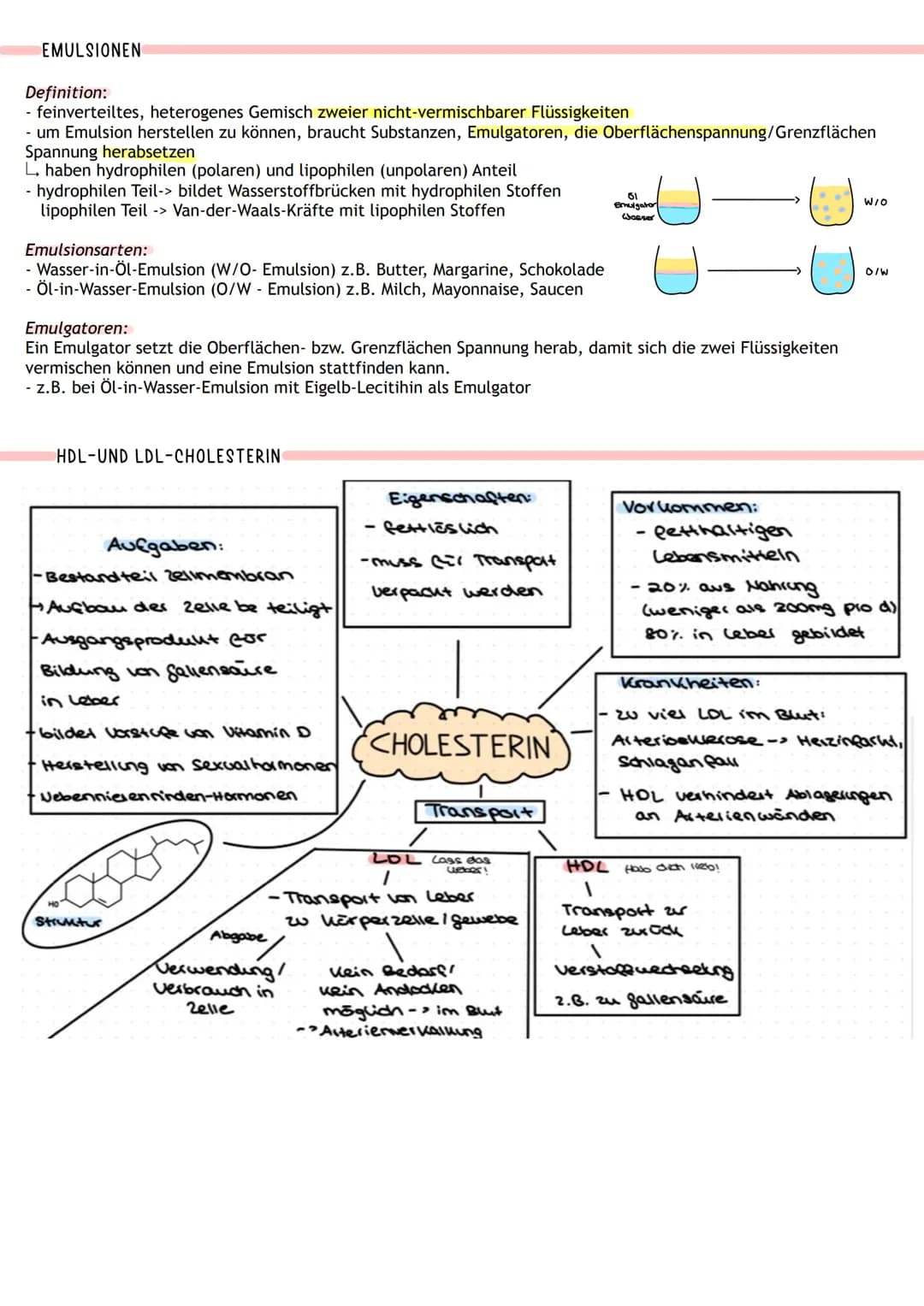 FETTSÄUREN
- unverzweigte Monocarbonsäuren mit 4-24 C-Atomen
- Aufbau: wasserliebenden (polaren; hydrophilen) Teil -> Carboxylgruppe COOH
wa