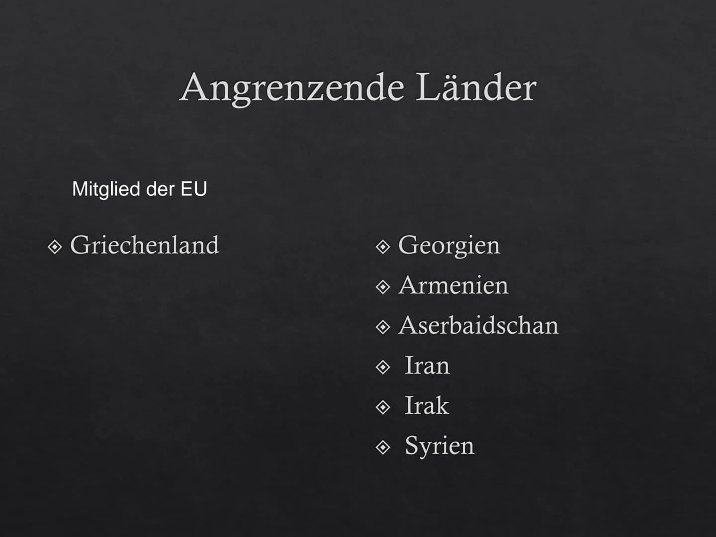 Türkei
C+
Von Nico Allgemein
Hauptstadt: Ankara
Fläche: 779.452 km²
Einwohner: 75.863.600
Währung: Neue Türkische Lira
Höchster Berg: Ararat