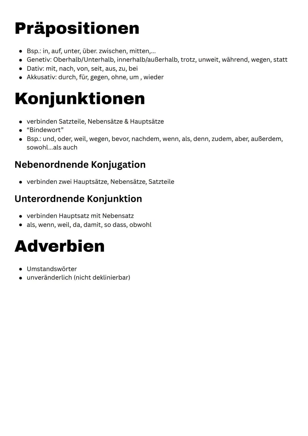 Wortarten
Substantive
• Der/Die/Das...
• Bsp: Katze, Junge, Lampe, Rose, Liebe
Kasus
Numerus
Genus
Nominativ (Wer oder Was?)
Singular (Einza