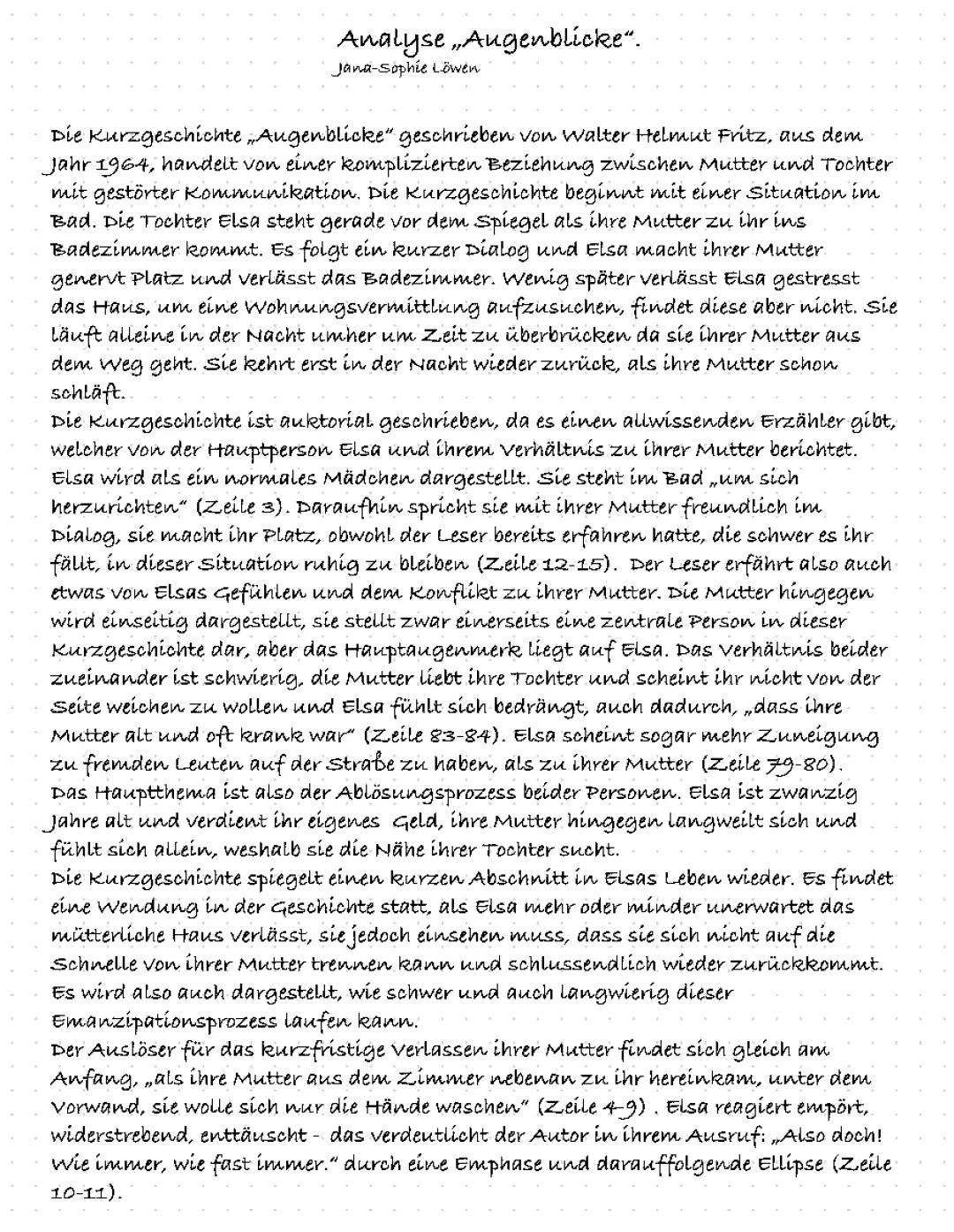 "Augenblicke" analyse
