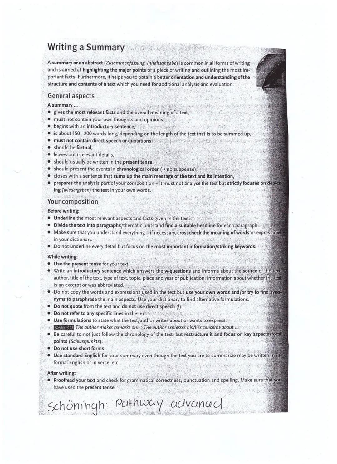 Summary ( = Zusammenfassung, Inhaltsangabe)
a) Introduction
The (article) "(title)" was written by (auther)
and published (online) in (sourc