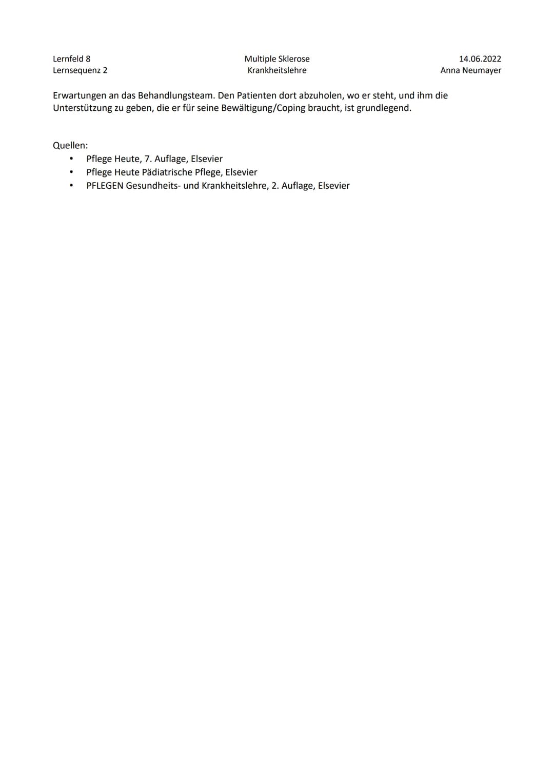 Definition.
Multiple Sklerose (MS, Enzephalomyelitis disseminata, ED): chronisch-entzündliche Autoimmunerkrankung
des zentralen Nervensystem