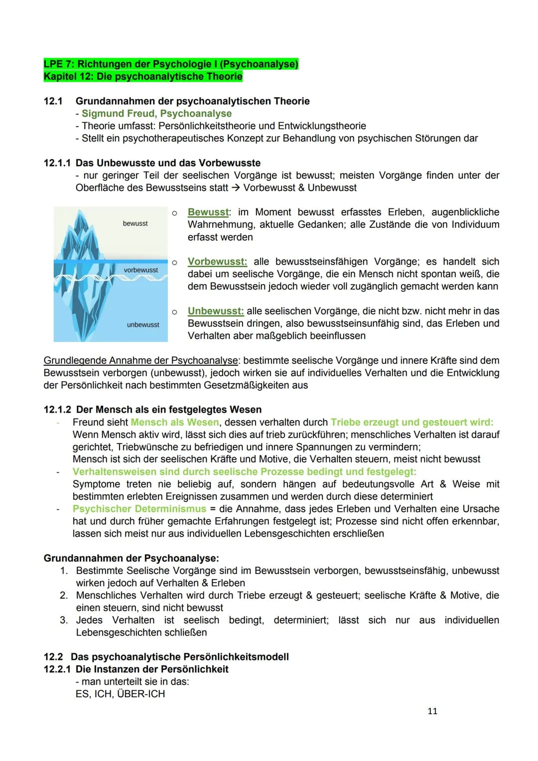 
<h2 id="121grundannahmenderpsychoanalytischentheorie">12.1 Grundannahmen der psychoanalytischen Theorie</h2>
<p>Die Theorie von Sigmund Fre