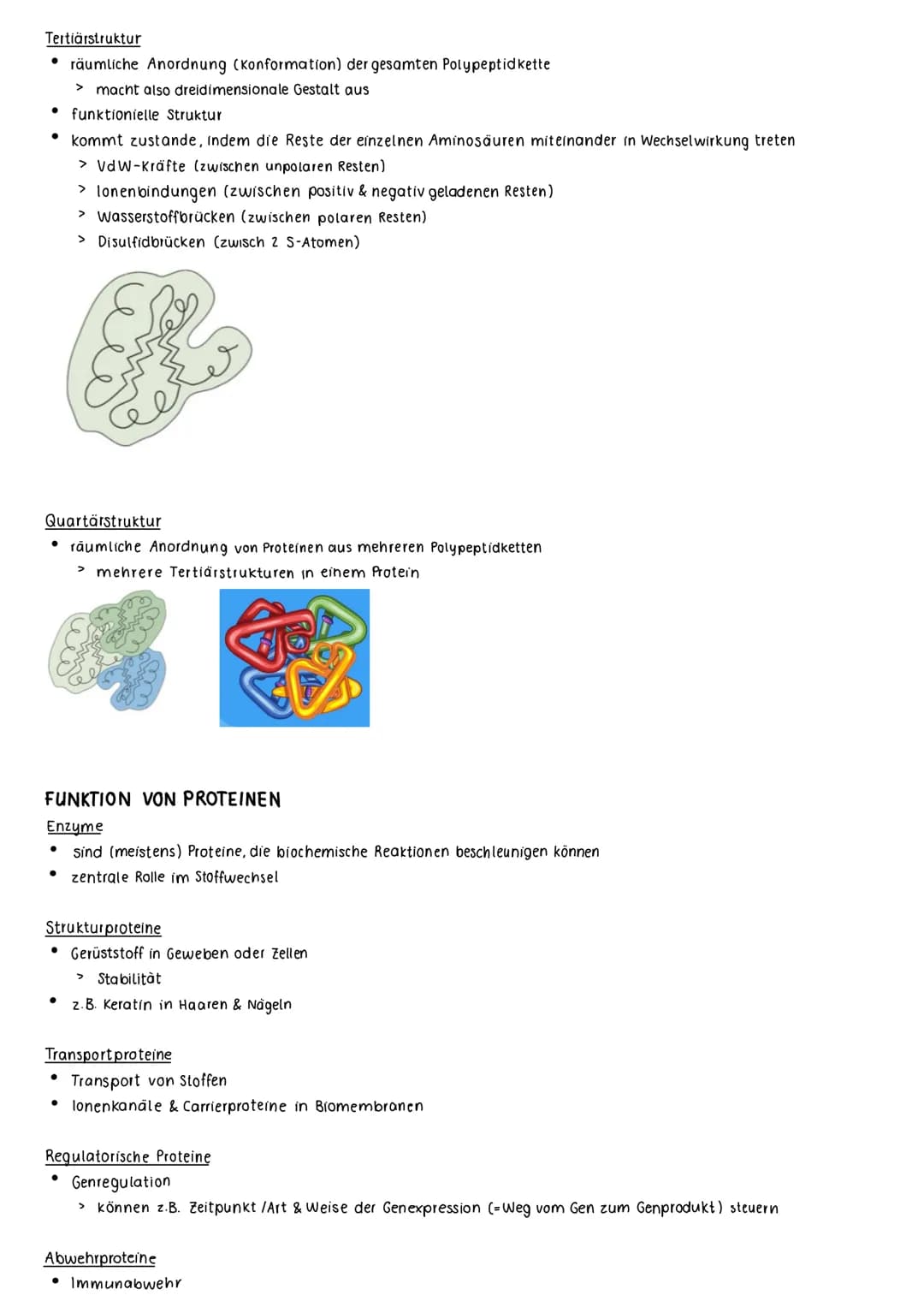 PROTEINE
AUFBAU VON PROTEINEN
Grundstruktur Aminosäure
eine Aminogruppe (NH₂)
• eine Carboxylgruppe (COOH)
●
eine variable Restgruppe (R)
> 