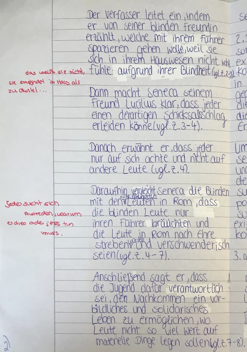 I.) 2. Lateinklausur (Q1):
Seneca grüßt seinen Freund Lucilius.
Ich erzänte dir eine und aubliche
Sache, aber eine wahre Meine Freundin
weiß