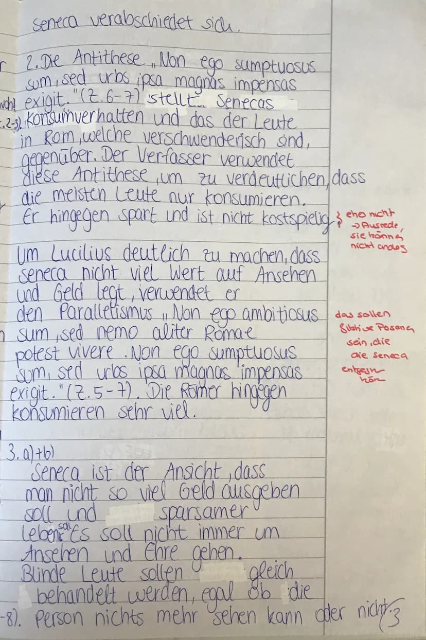 I.) 2. Lateinklausur (Q1):
Seneca grüßt seinen Freund Lucilius.
Ich erzänte dir eine und aubliche
Sache, aber eine wahre Meine Freundin
weiß