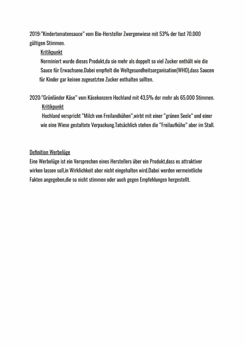 2. Der Verbraucher – mächtig oder ohnmächtig?
Seit mehreren Jahren wird ,,Der Goldene Windbeutel" von ,,foodwatch" vergeben.
DER GOLDENE
WIN