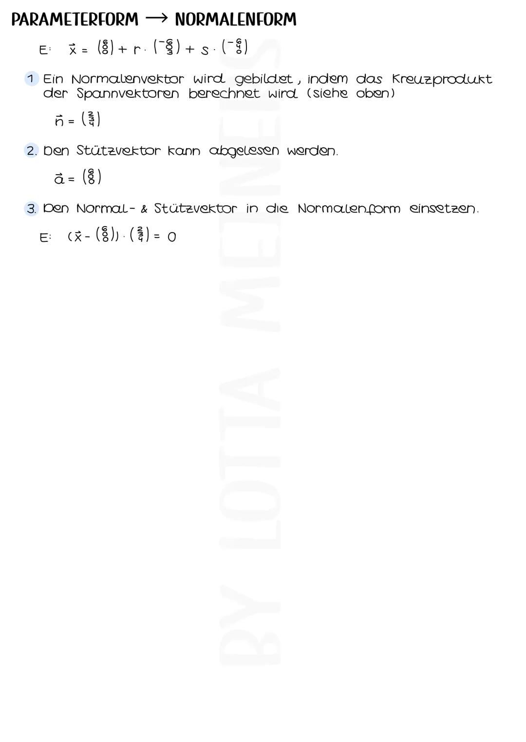 # Ebenen

EBENEN IM KOORDINATENSYSTEM

$x_2 x_3$ - Ebene

$x_1 x_3$- Ebene

$x_1 x_2$-Ebene

PARAMETERFORM

freie Parameter

E: $\vec{x} = \