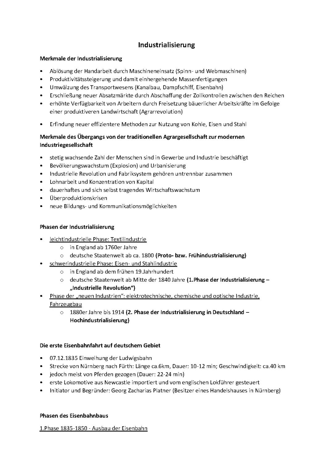 Zusammenfassung-Industrialisierung 