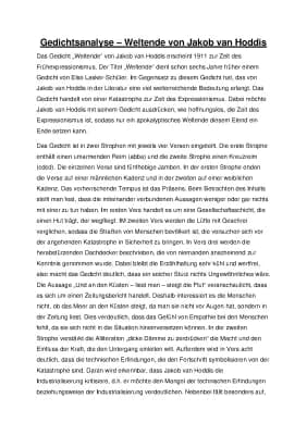 Know Weltende von Jakob van Hoddis Gedichtsanalyse thumbnail