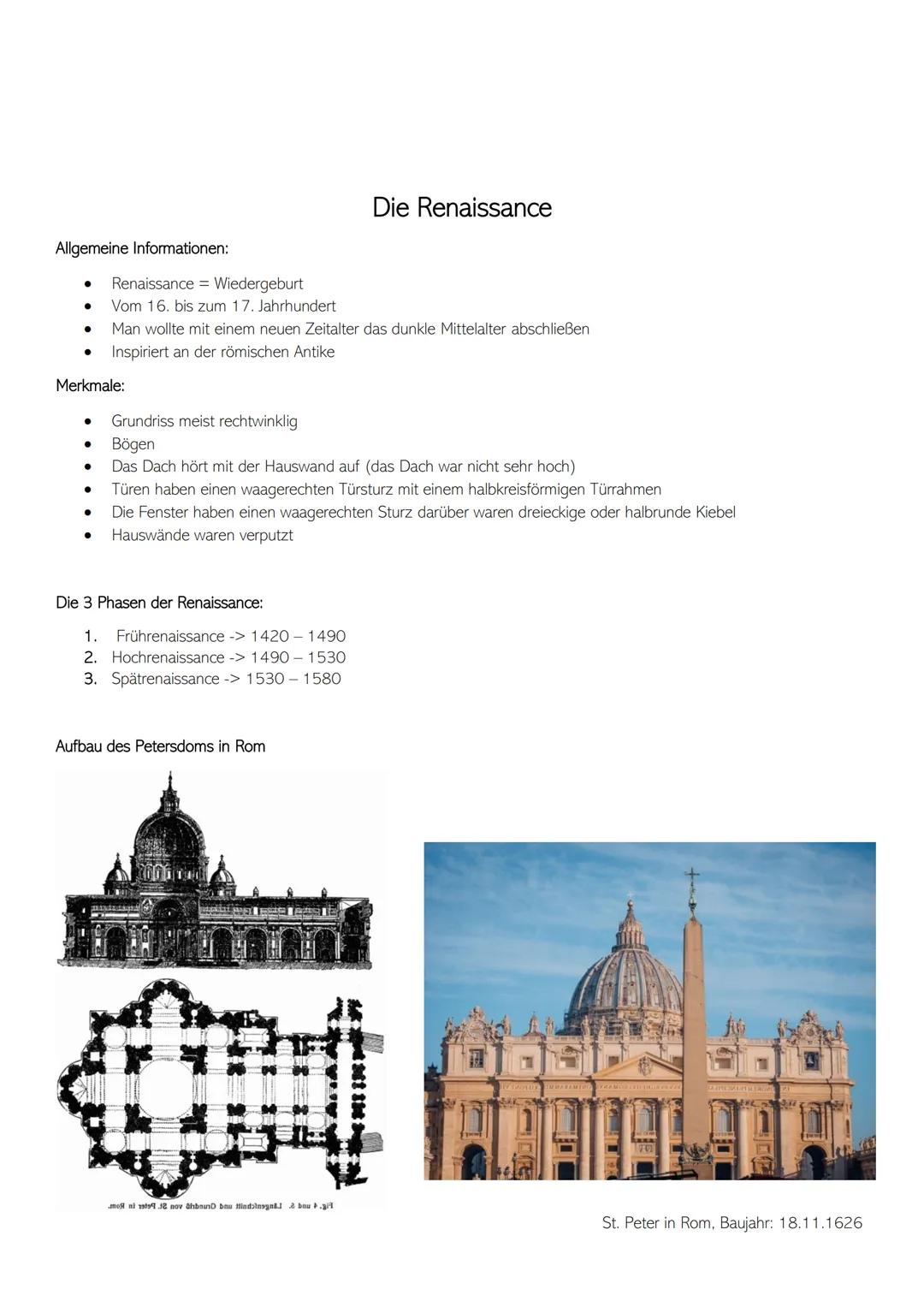 # Die Renaissance

Allgemeine Informationen:
- Renaissance = Wiedergeburt
- Vom 16. bis zum 17. Jahrhundert
- Man wollte mit einem neuen Zei