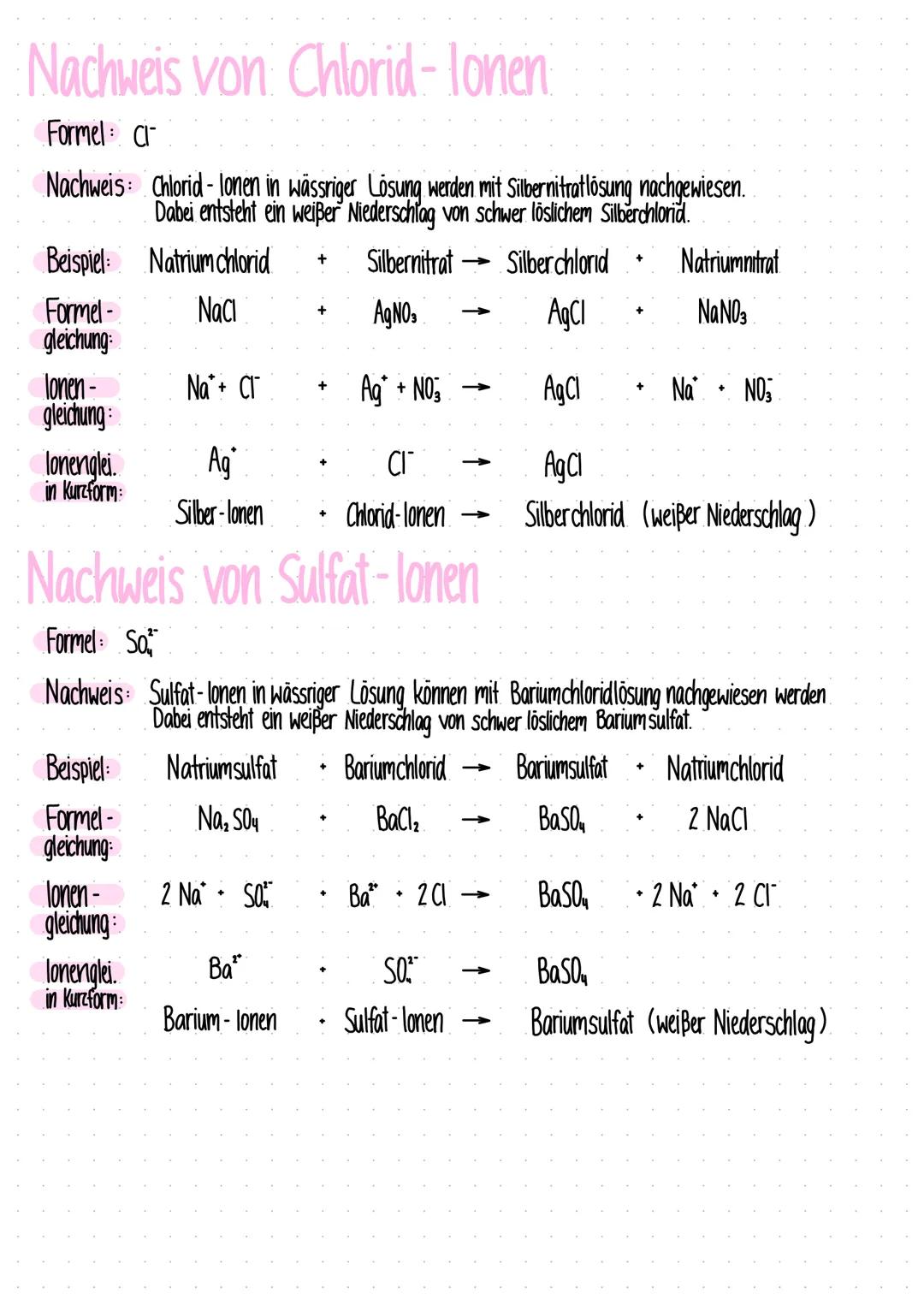 # Nachweis von Chlorid-Tonen

Formel: CI

Nachweis: Chlorid-lonen in wässriger Lösung werden mit Silbernitratlösung nachgewiesen.
Dabei ents