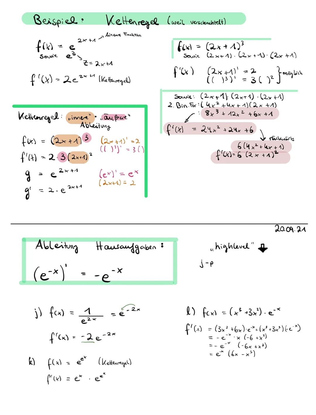 Ableitungsregeln
|fax=x² → f(x) = n
4
Bsp: f(x) = x²
f(x) = 4 x²
6-Arten:
Potenzregel:
Der vorhandene Exponent wird als:
- Faktor nach vorne