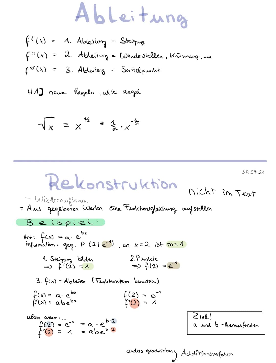 Ableitungsregeln
|fax=x² → f(x) = n
4
Bsp: f(x) = x²
f(x) = 4 x²
6-Arten:
Potenzregel:
Der vorhandene Exponent wird als:
- Faktor nach vorne