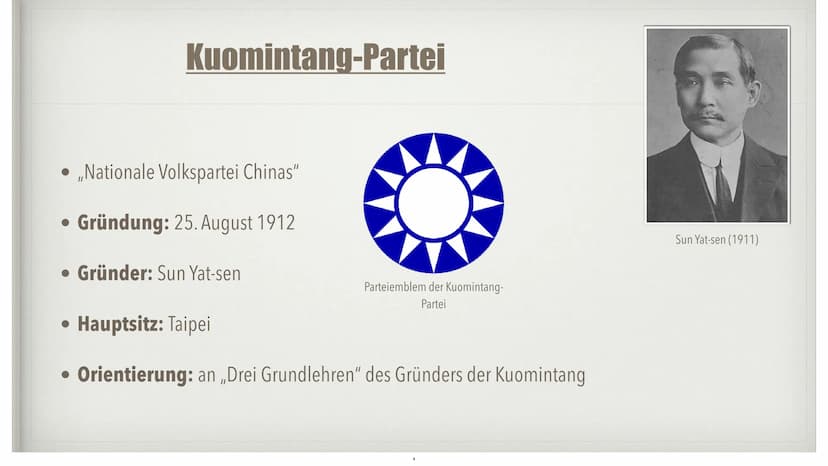 CHINA UNTER MAO
von Marisa Schnepel und Julia Brinkmann • Ende des Kaiserreichs
Kuomintang
• Kommunistische Partei Chinas
• Mao Zedong
Bürge