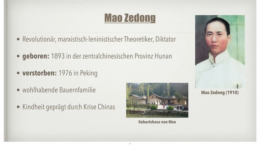 CHINA UNTER MAO
von Marisa Schnepel und Julia Brinkmann • Ende des Kaiserreichs
Kuomintang
• Kommunistische Partei Chinas
• Mao Zedong
Bürge