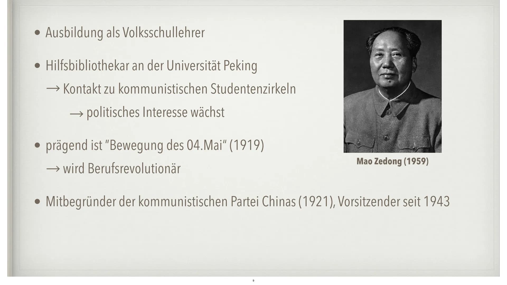 CHINA UNTER MAO
von Marisa Schnepel und Julia Brinkmann • Ende des Kaiserreichs
Kuomintang
• Kommunistische Partei Chinas
• Mao Zedong
Bürge