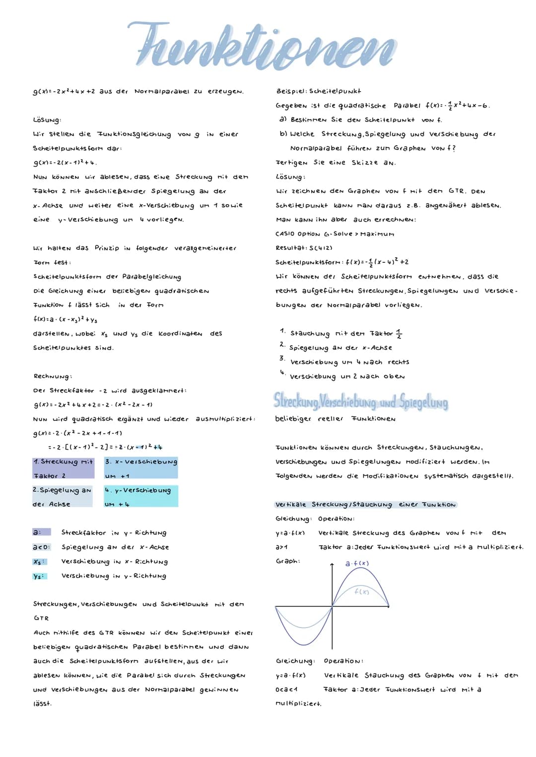 Die Normalparabel
Die einfachste aller quadratischen FUNKTIONEN ist die
Funktion mit der Gleichung
f(x)=x², D=R.
Ihr Graph wird Normalparabe