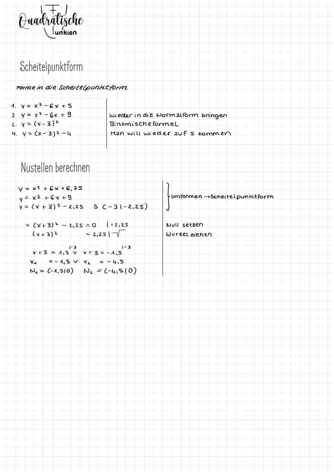 # Quadratische
Junkion

## Themen:

- Parabeln zuordnen
- Nullstellen
- Paraben zeichnen
- Sachaufgaben
- Scheitelpunktform

## Parabeln zuo