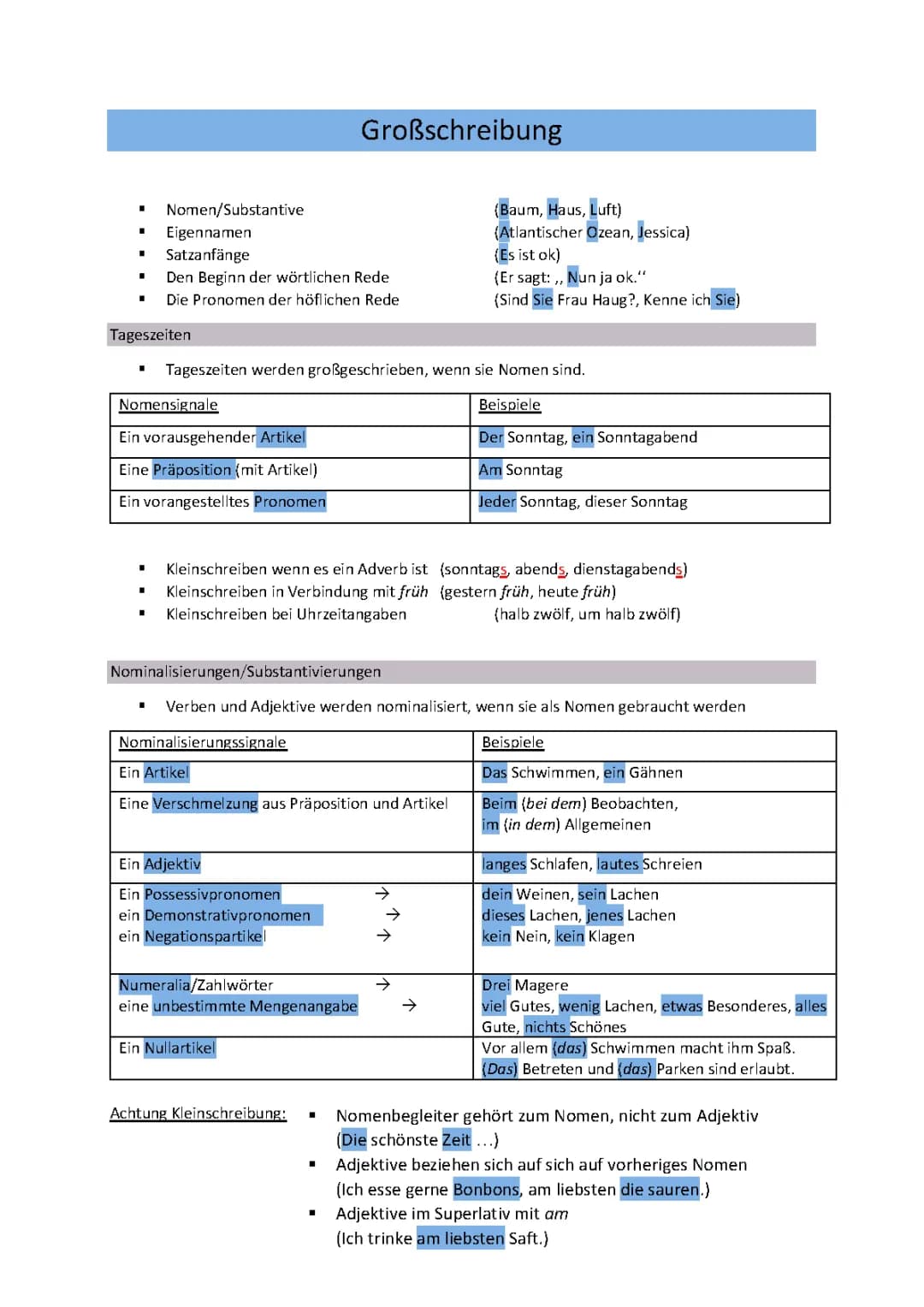 Nominalisierung/Denominalisierung